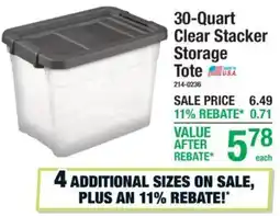 Menards 30-Quart Clear Stacker Storage Tote offer