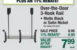 Menards Over-the-Door 3-Hook Rail offer