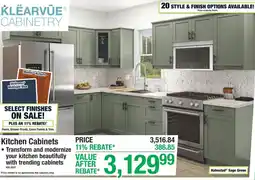 Menards Klearvue cabinetry kitchen cabinets offer
