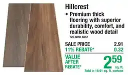 Menards Hillcrest premium thick flooring offer