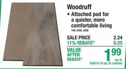 Menards Woodruff attached pad offer
