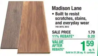 Menards Madison Lane offer