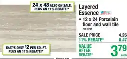 Menards Layered Essence 12 x 24 Porcelain floor and wall tile offer