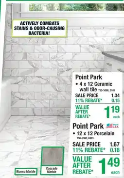 Menards Point Park 4 x 12 Ceramic wall tile offer