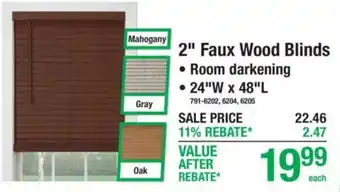 Menards 2" Faux Wood Blinds offer