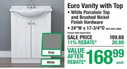 Menards Euro Vanity with Top offer