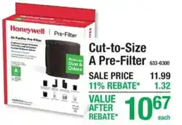 Menards Honeywell cut-to-size a pre-filter offer