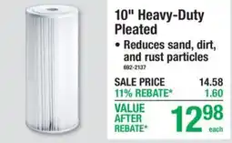 Menards 10" heavy-duty pleated offer