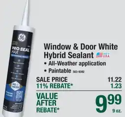 Menards Ge Pro Seal Max Window & Door White Hybrid Sealant offer