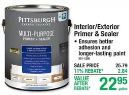 Menards Pittsburgh paints & stains multi-purpose primer + sealer offer