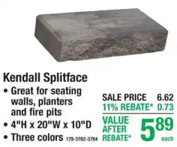 Menards Kendall Splitface offer