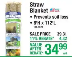 Menards Crown Tech straw blanket offer