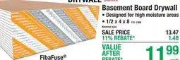 Menards Fibafuse basement board drywall offer