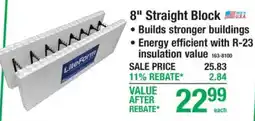 Menards LiteForm 8" Straight Block offer