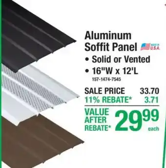Menards Aluminum Soffit Panel offer