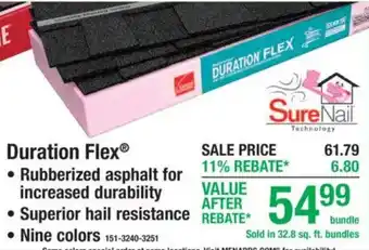 Menards Duration Flex offer