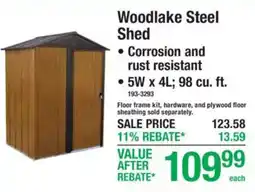 Menards Woodlake Steel Shed offer