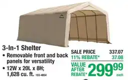 Menards 3-in-1 shelter offer
