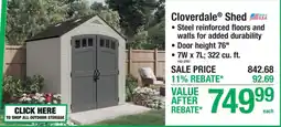 Menards Cloverdale Shed offer