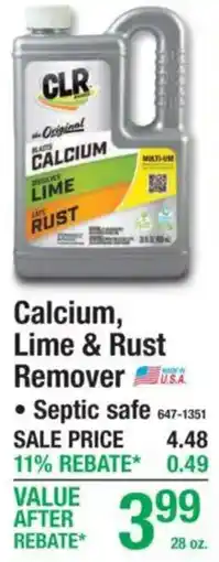Menards Clr calcium, lime & rust remover offer