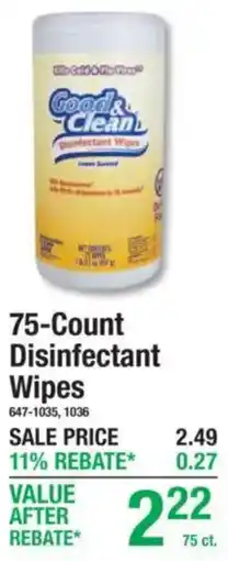 Menards Good & Clean Disinfectant Wipes offer