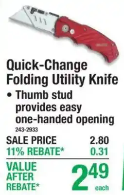 Menards Quick-Change Folding Utility Knife offer