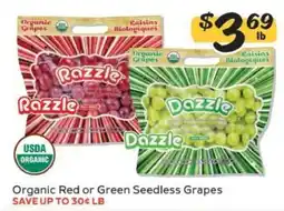 Winn Dixie Organic Red or Green Seedless Grapes offer