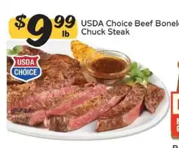 Winn Dixie USDA Choice Beef Boneless Chuck Steak offer