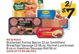 Winn Dixie Butterball Turkey Bacon, Smithfield Breakfast Sausage, Hormel Lunchmeat, Gwaltney Sausage Roll offer