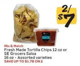 Winn Dixie Fresh Made Tortilla Chips or SE Grocers Salsa offer
