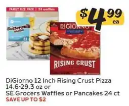 Winn Dixie DiGiorno 12 Inch Rising Crust Pizza or SE Grocers Waffles or Pancakes offer