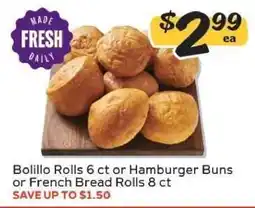 Winn Dixie Bolillo Rolls or Hamburger Buns or French Bread Rolls offer