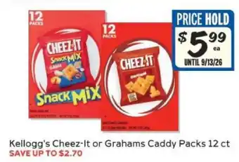 Winn Dixie Kellogg's Cheez-It or Grahams Caddy Packs offer