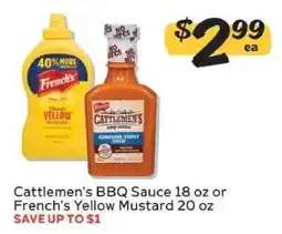 Winn Dixie Cattlemen's BBQ Sauce or French's Yellow Mustard offer