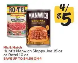 Winn Dixie Hunt's Manwich Sloppy Joe or Rotel offer