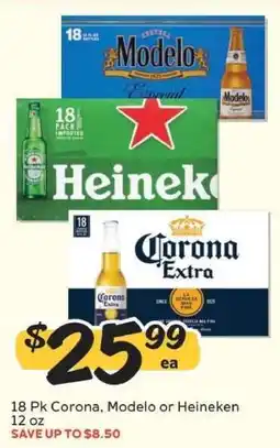 Winn Dixie 18 Pk Corona, Modelo or Heineken offer