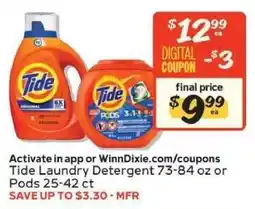 Winn Dixie Tide Laundry Detergent offer