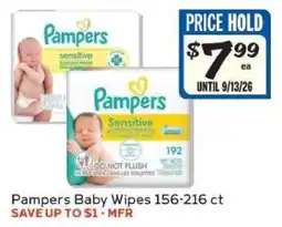 Winn Dixie Pampers Baby Wipes 156-216 ct offer