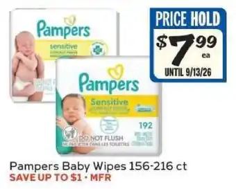 Winn Dixie Pampers Baby Wipes 156-216 ct offer
