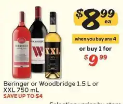 Winn Dixie Beringer or Woodbridge 1.5 L or XXL 750 mL offer