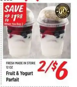 Rouses Fruit & Yogurt Parfait offer