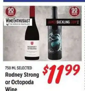 Rouses Rodney Strong or Octopoda Wine offer