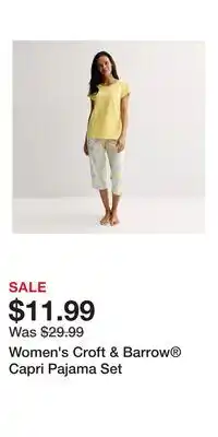 Kohl's Women's Croft & Barrow Capri Pajama Set offer