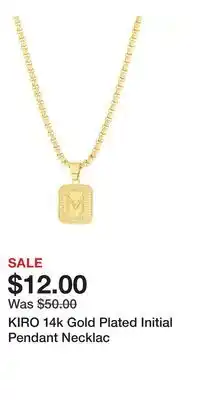 Kohl's KIRO 14k Gold Plated Initial Pendant Necklac offer