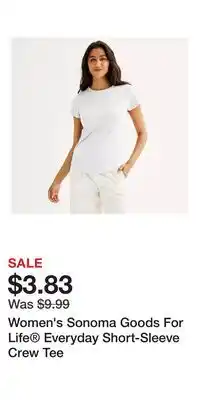 Kohl's Women's Sonoma Goods For Life Everyday Short-Sleeve Crew Tee offer
