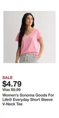 Kohl's Women's Sonoma Goods For Life Everyday Short Sleeve V-Neck Tee offer