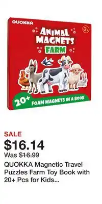 Kohl's QUOKKA Magnetic Travel Puzzles Farm Toy Book with 20+ Pcs for Kids Ages 2-5 offer