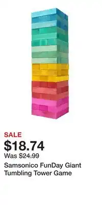 Kohl's Samsonico FunDay Giant Tumbling Tower Game offer