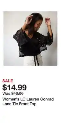 Kohl's Women's LC Lauren Conrad Lace Tie Front Top offer