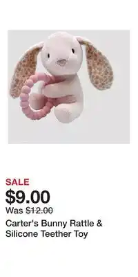 Kohl's Carter's Bunny Rattle & Silicone Teether Toy offer